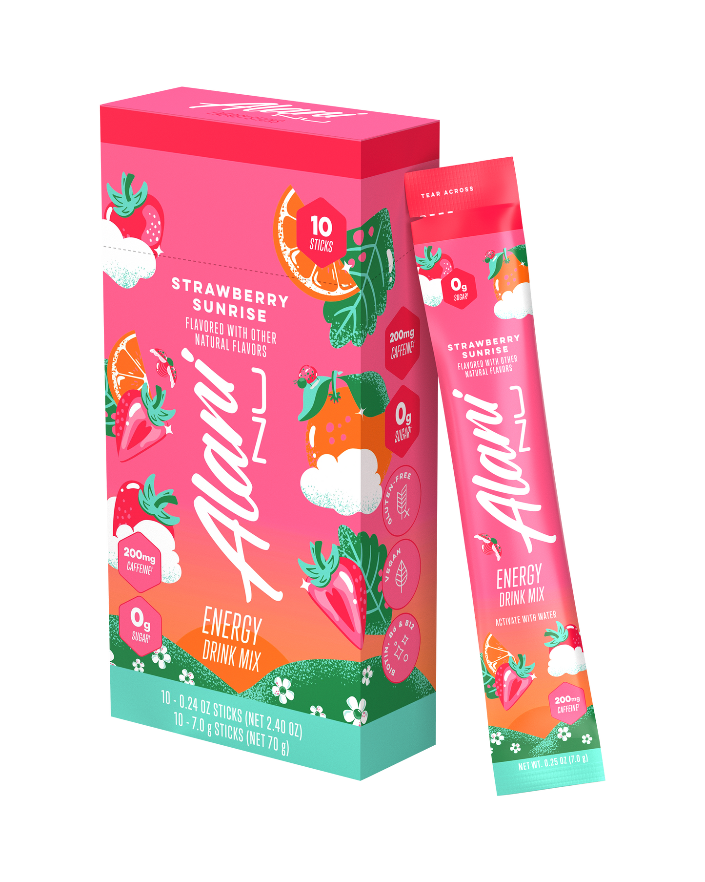Strawberry Sunrise Energy Sticks by Alani Nu, 10 Pack