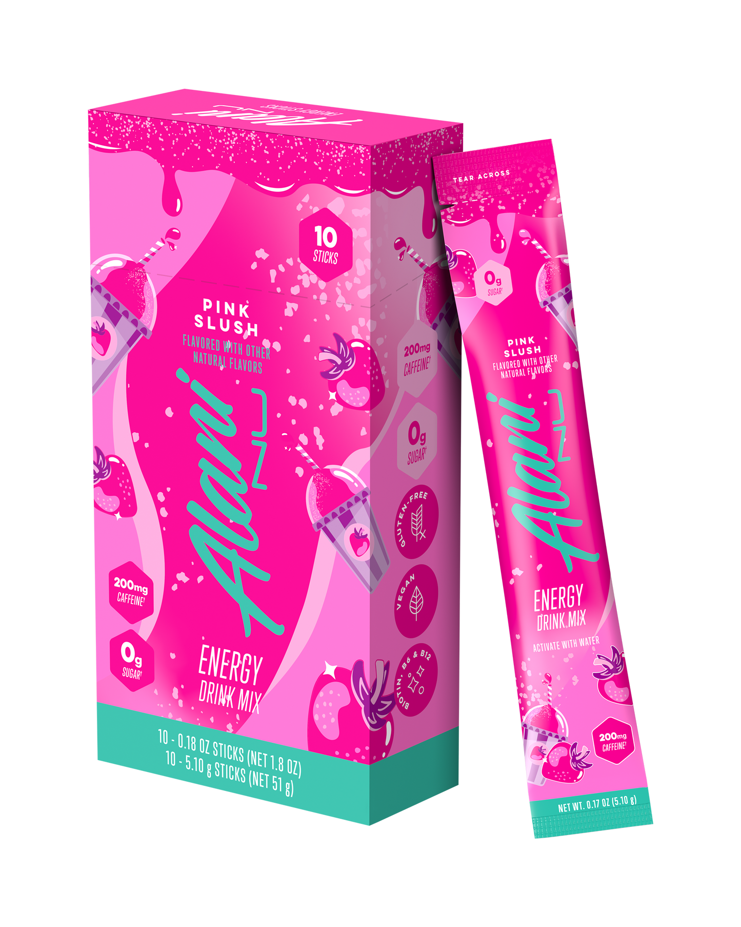 Pink Slush Energy Sticks - 10 Pack