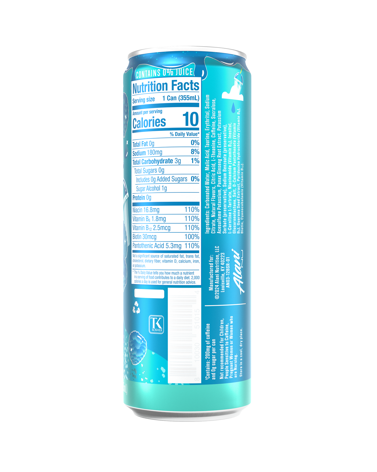 Blue Slush Alani Nu Energy Drink, 12 Pack