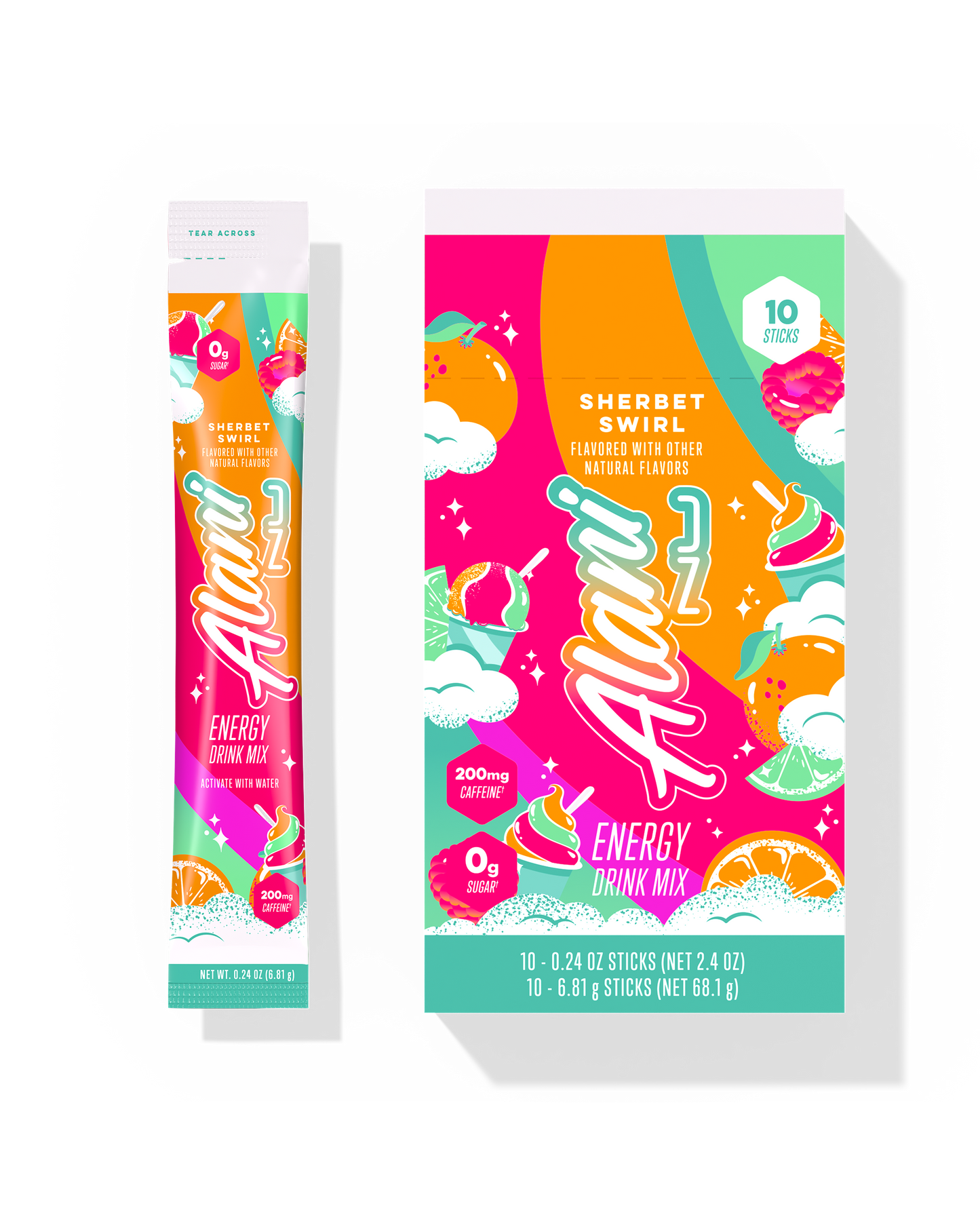 Alani Nu Sherbet Swirl Energy Sticks, 10 Pack
