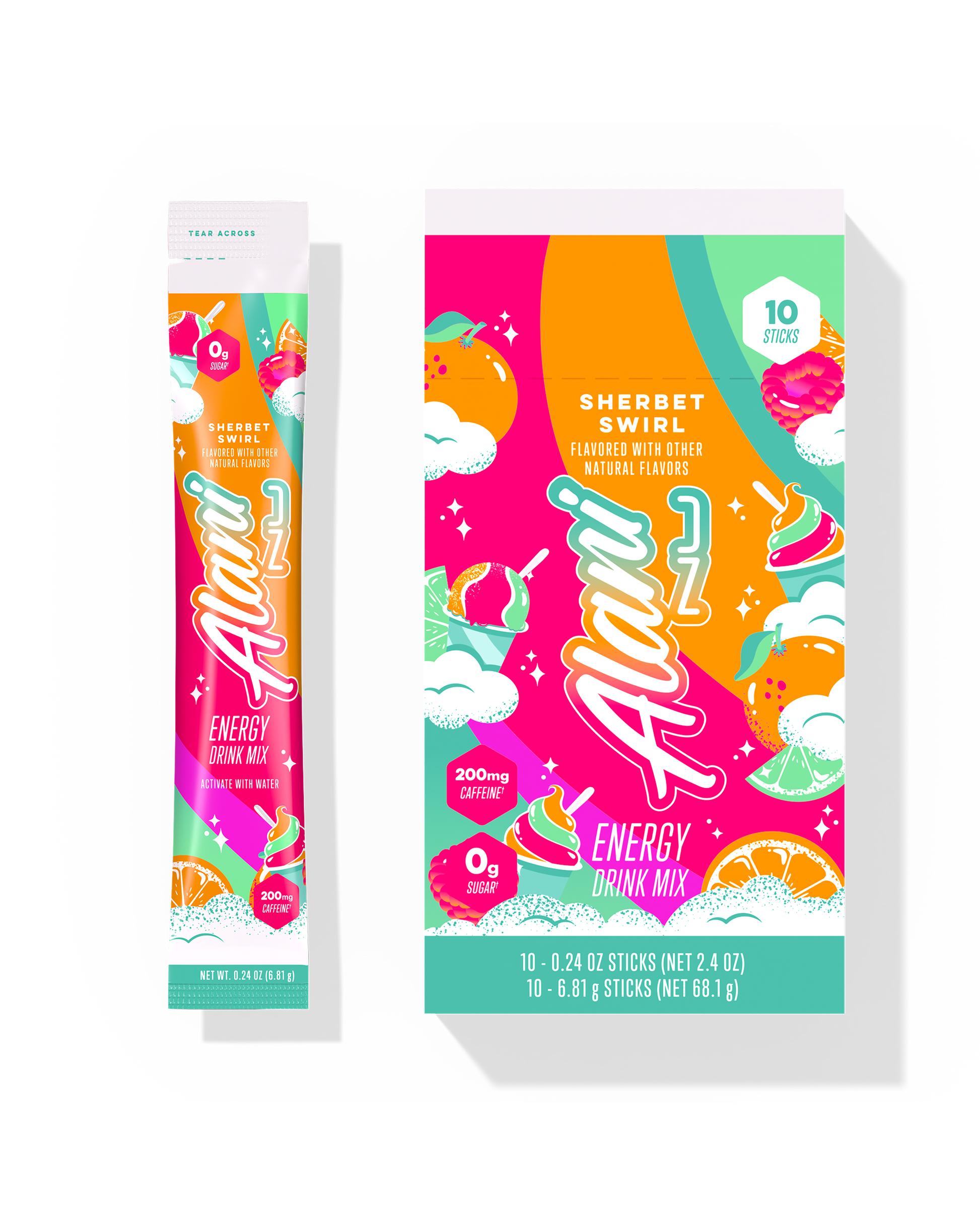 Alani Nu Sherbet Swirl Energy Sticks, 10 Pack
