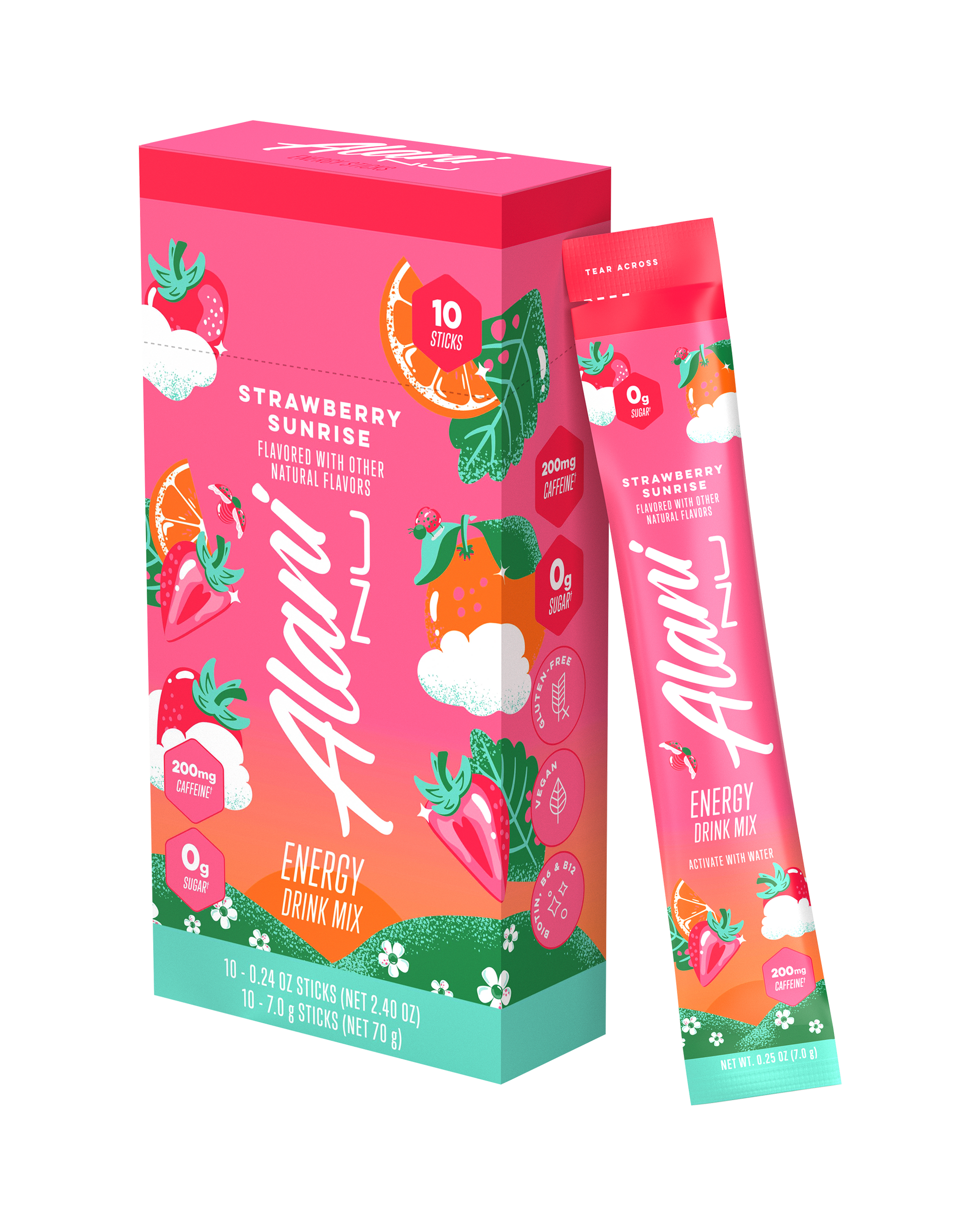 Strawberry Sunrise Energy Sticks by Alani Nu, 10 Pack