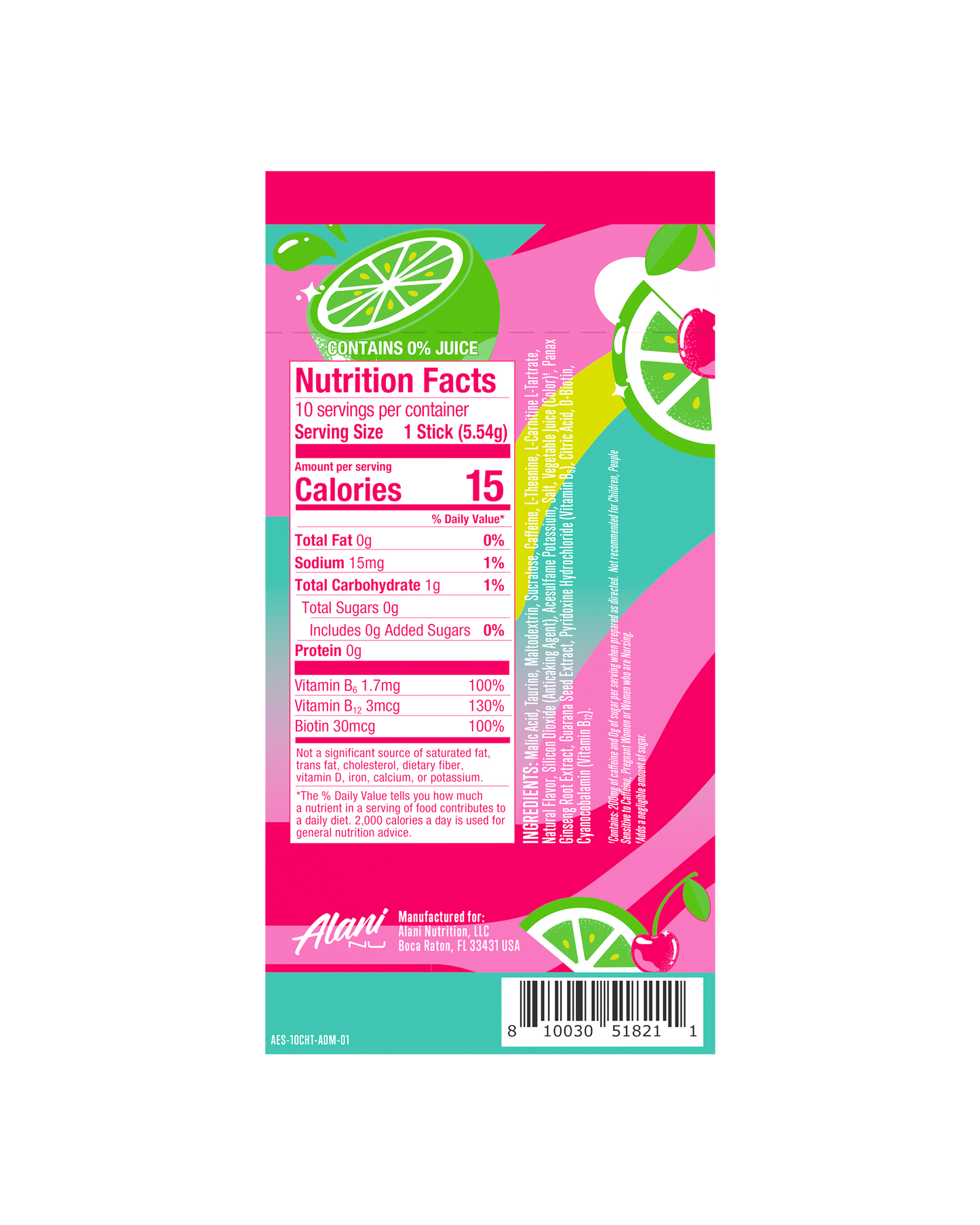 Cherry Twist Sugar-Free Energy Sticks, 10-Pack
