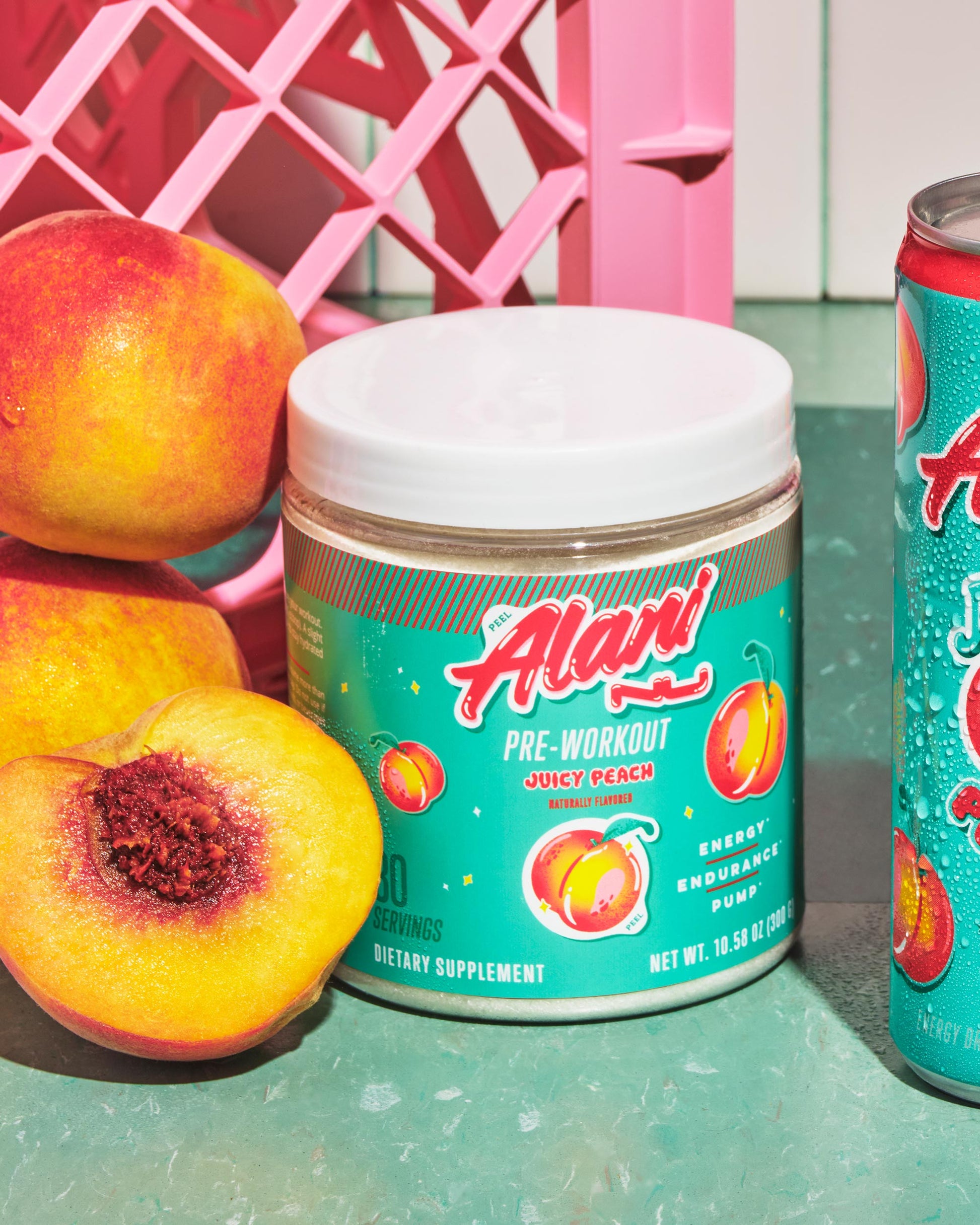 Juicy Peach Pre-Workout with L-Theanine, 30 Servings