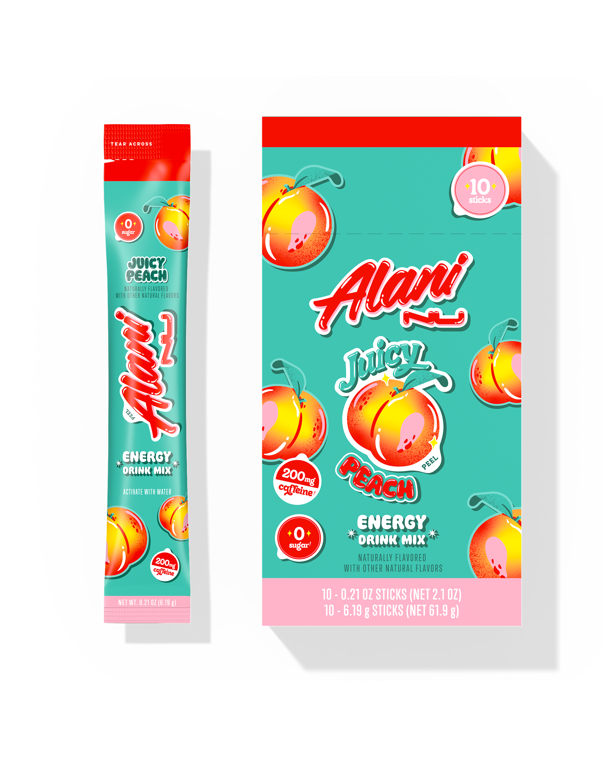 Juicy Peach Alani Nu Energy Mix Sticks, 10 Pack