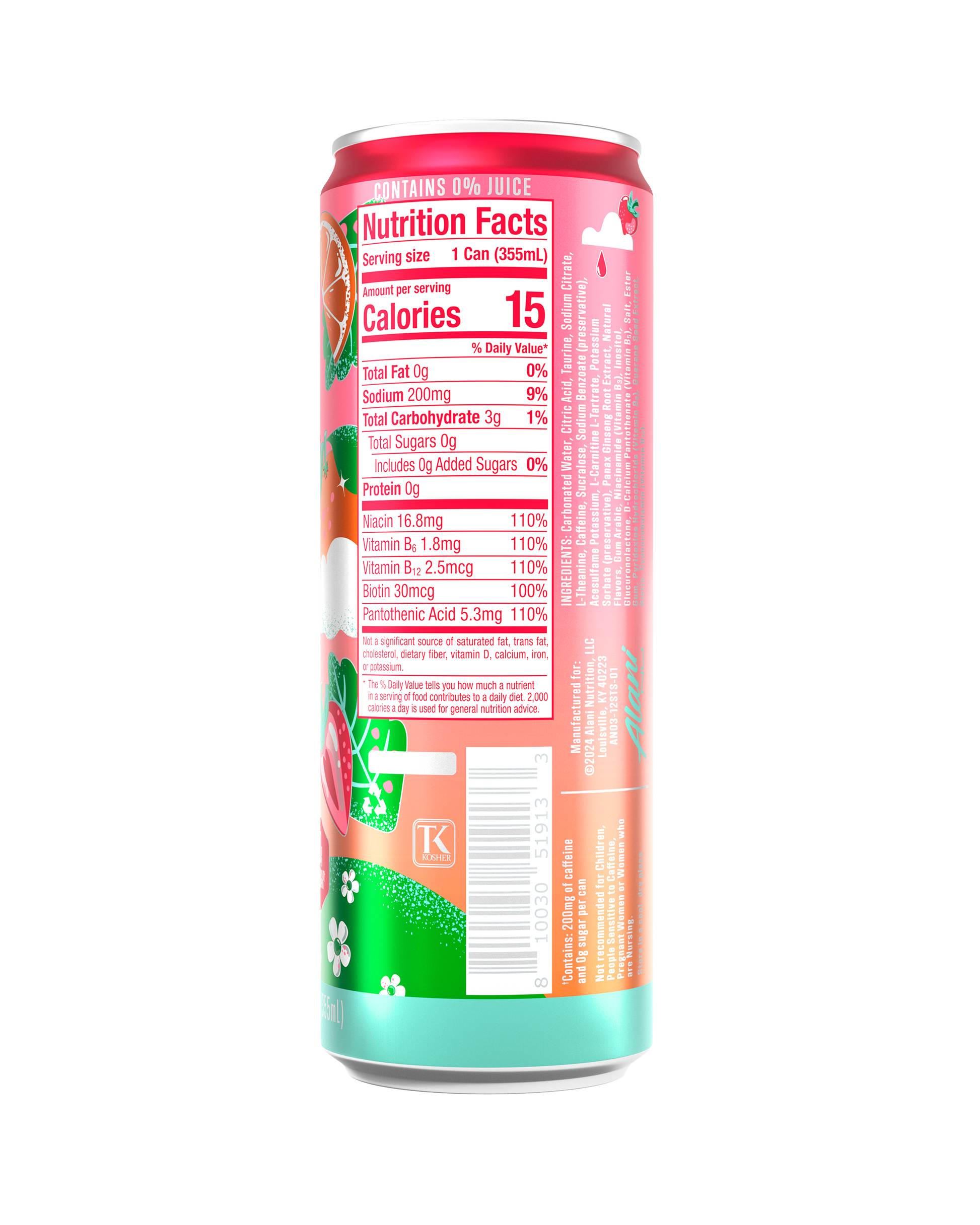 Strawberry Sunrise Alani Nu Energy Drink, 12 Pack