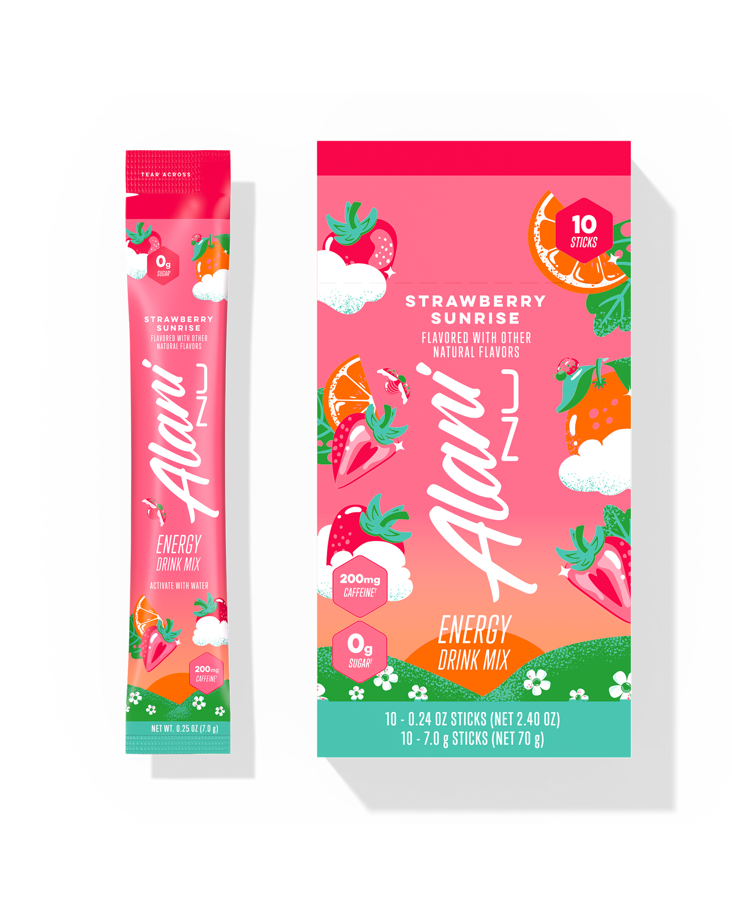 Strawberry Sunrise Energy Sticks by Alani Nu, 10 Pack
