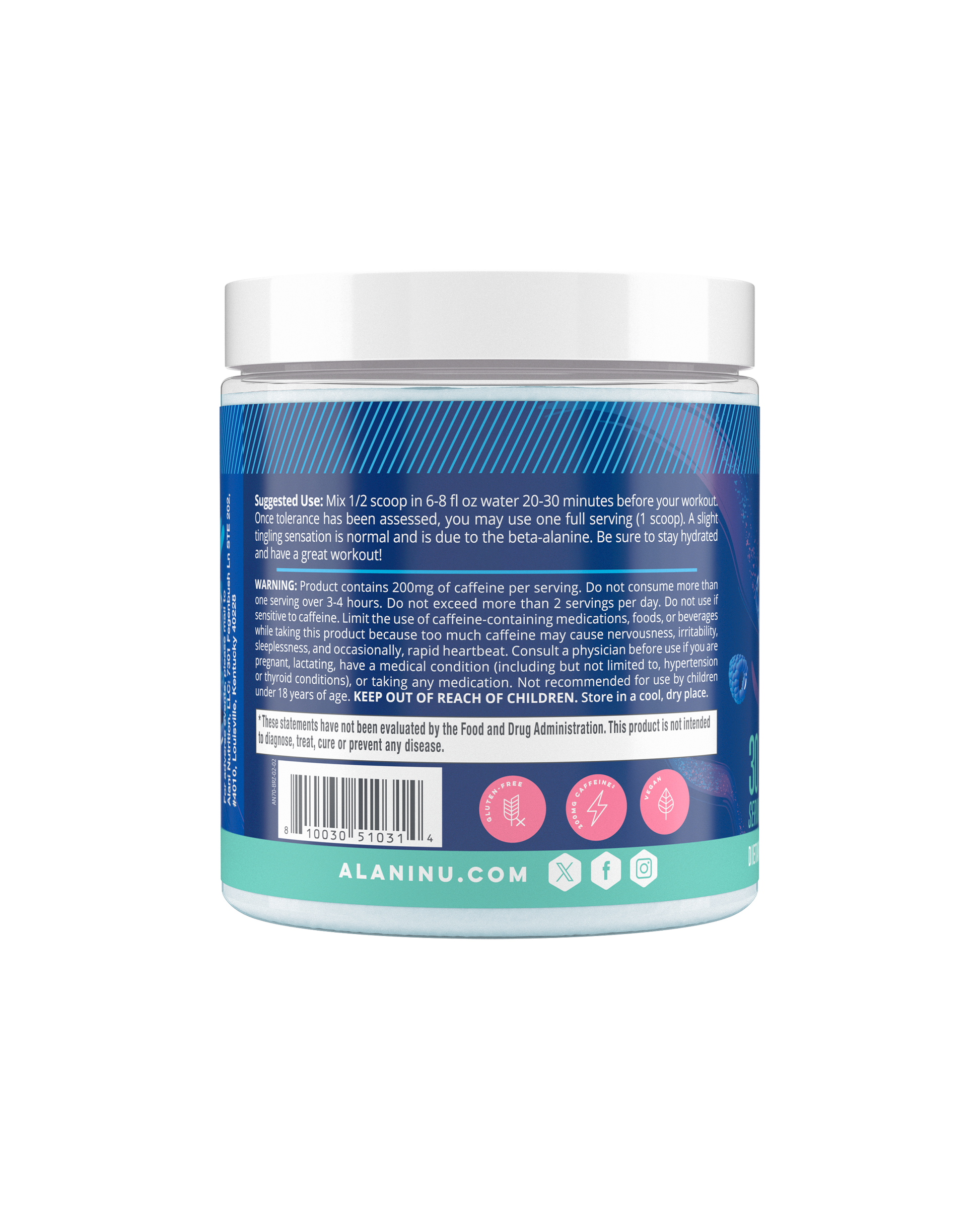 Breezeberry Pre-Workout with L-Theanine, 30 Servings