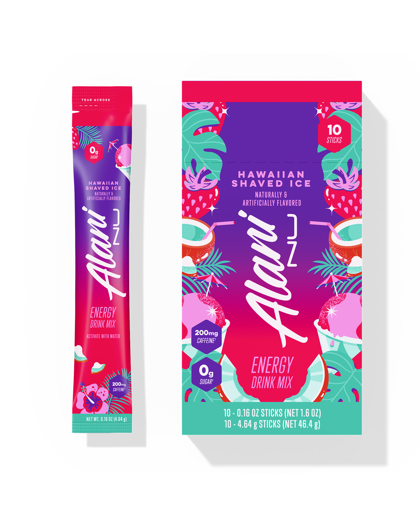 Hawaiian Shaved Ice Energy Sticks, 10 Pack
