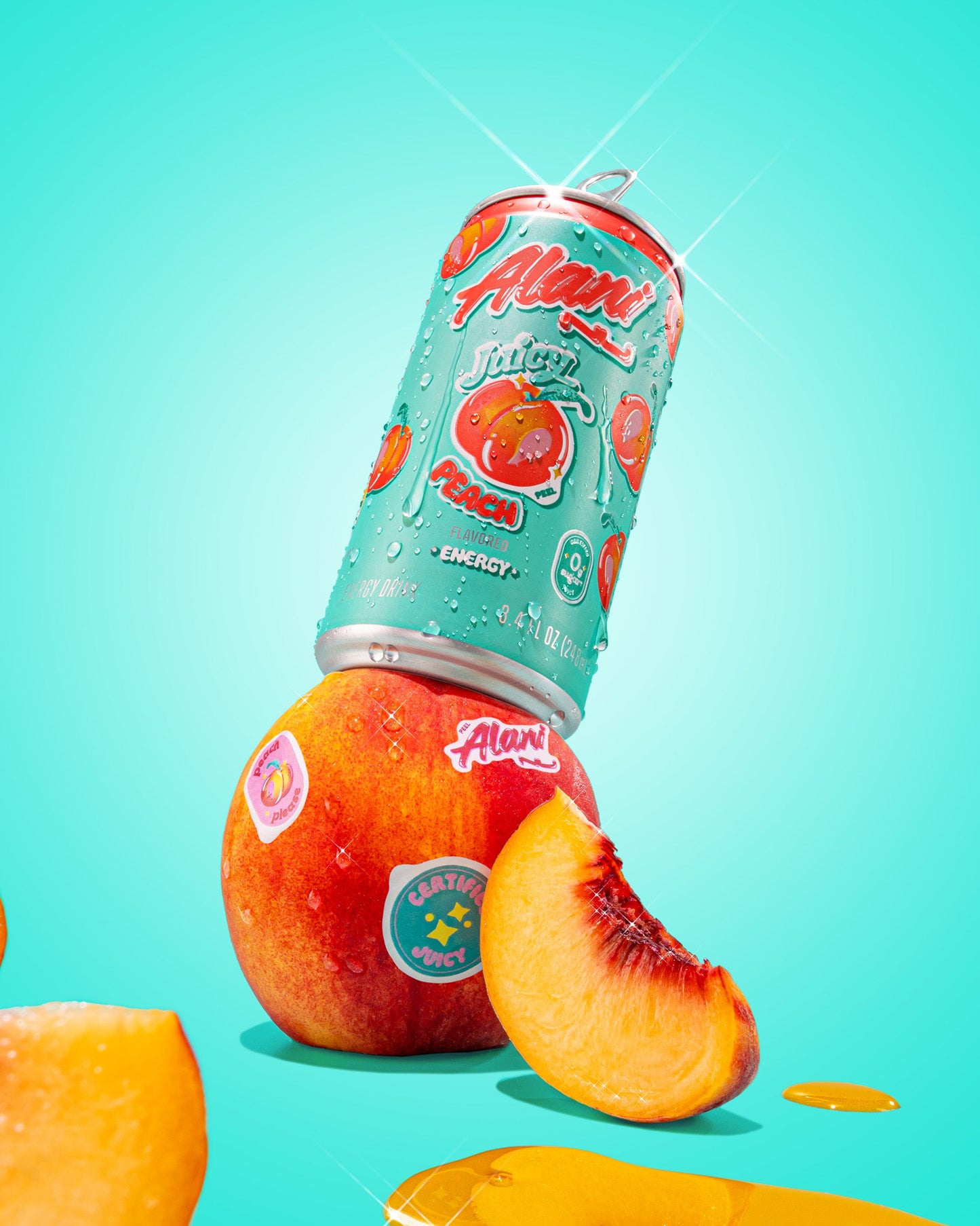 Juicy Peach Mini Energy Drink by Alani Nu, 24 Pack