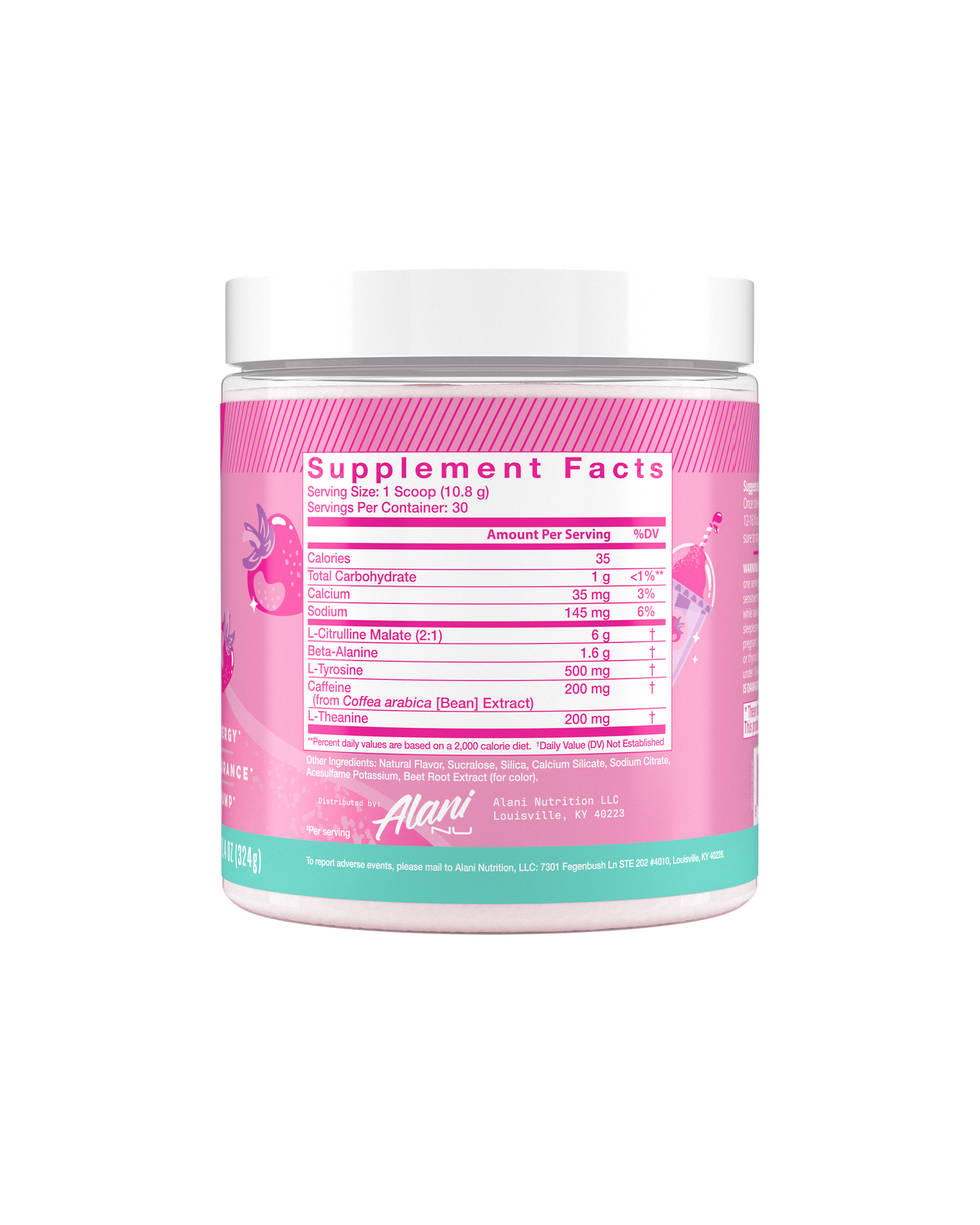Pink Slush Pre-Workout with Caffeine, 30 Servings