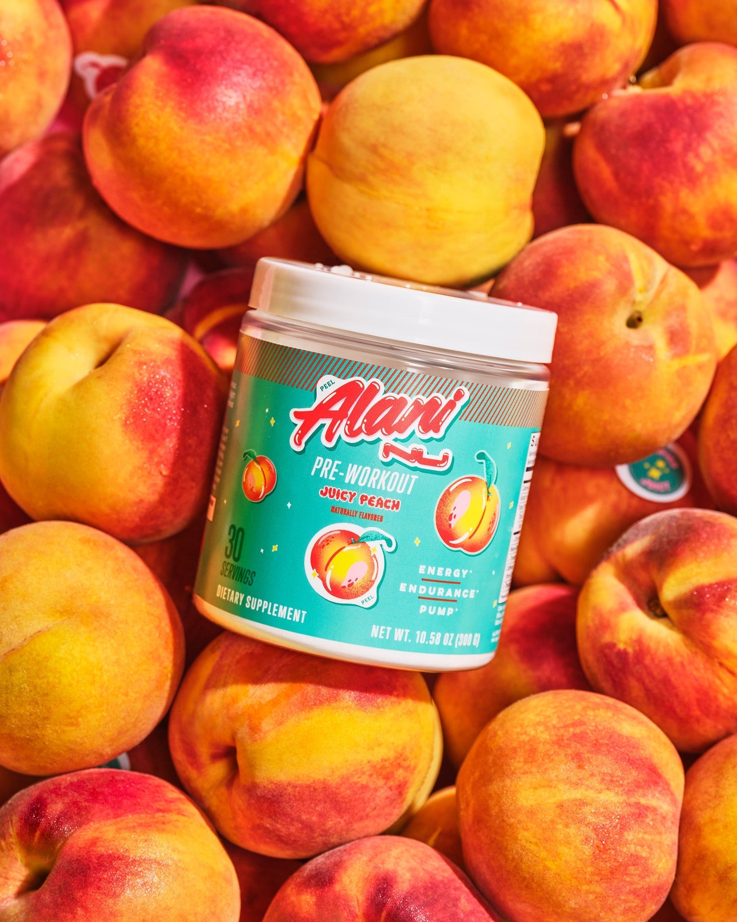 Juicy Peach Pre-Workout with L-Theanine, 30 Servings