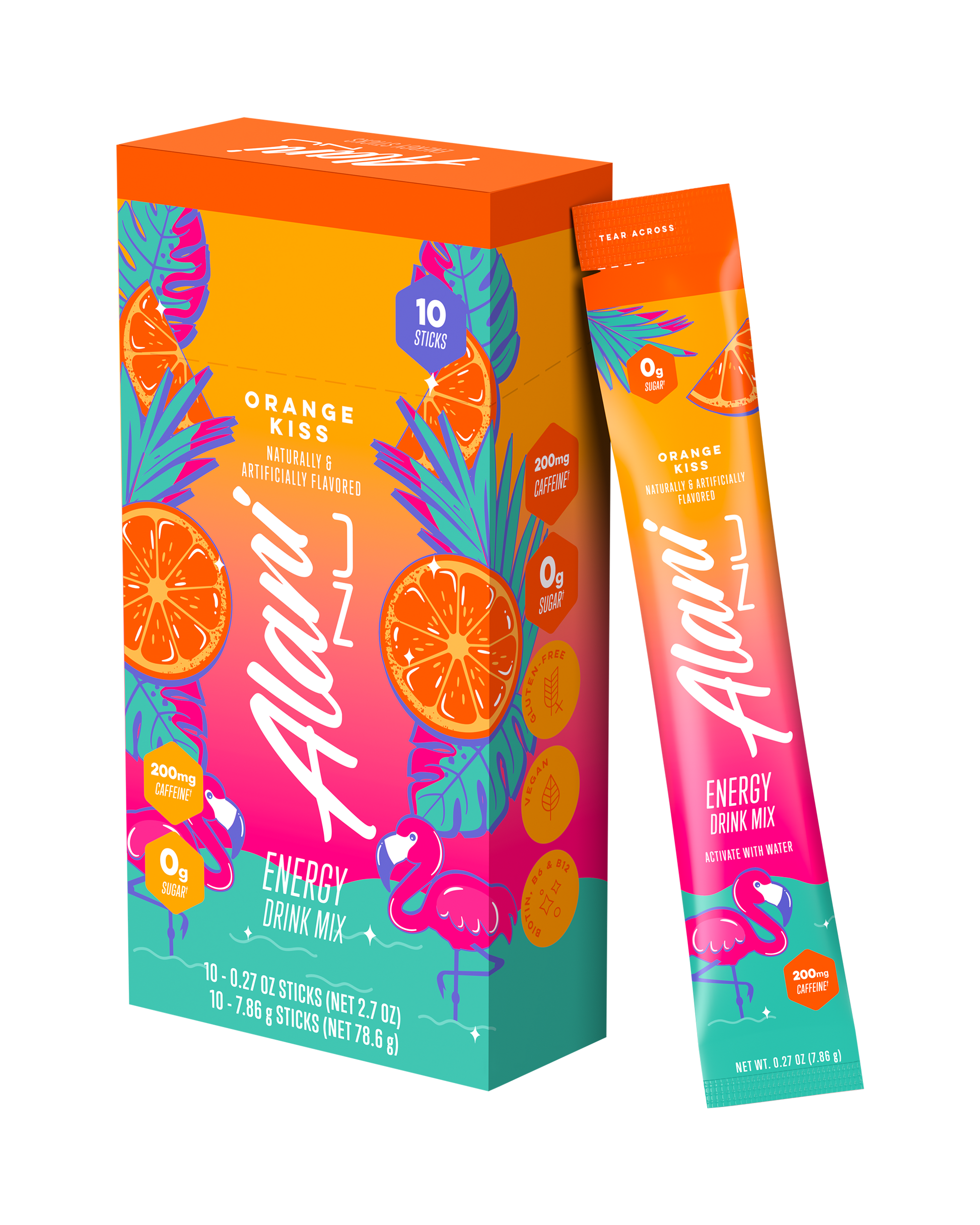 Orange Kiss Alani Nu Energy Sticks, 10 Pack